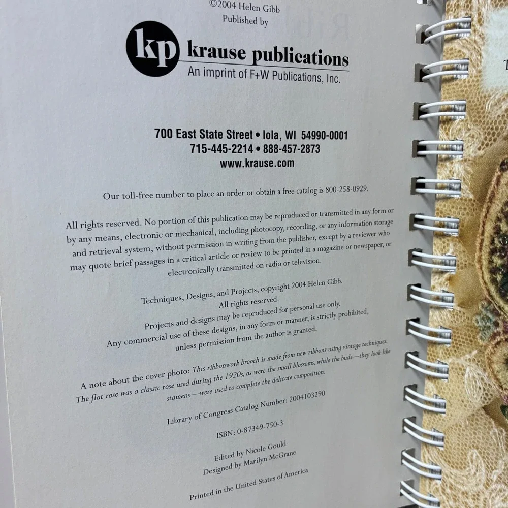 Ribbonwork Guide: Master Ribbon Flowers, Bows & Trimmings Crafting Spiral Bound